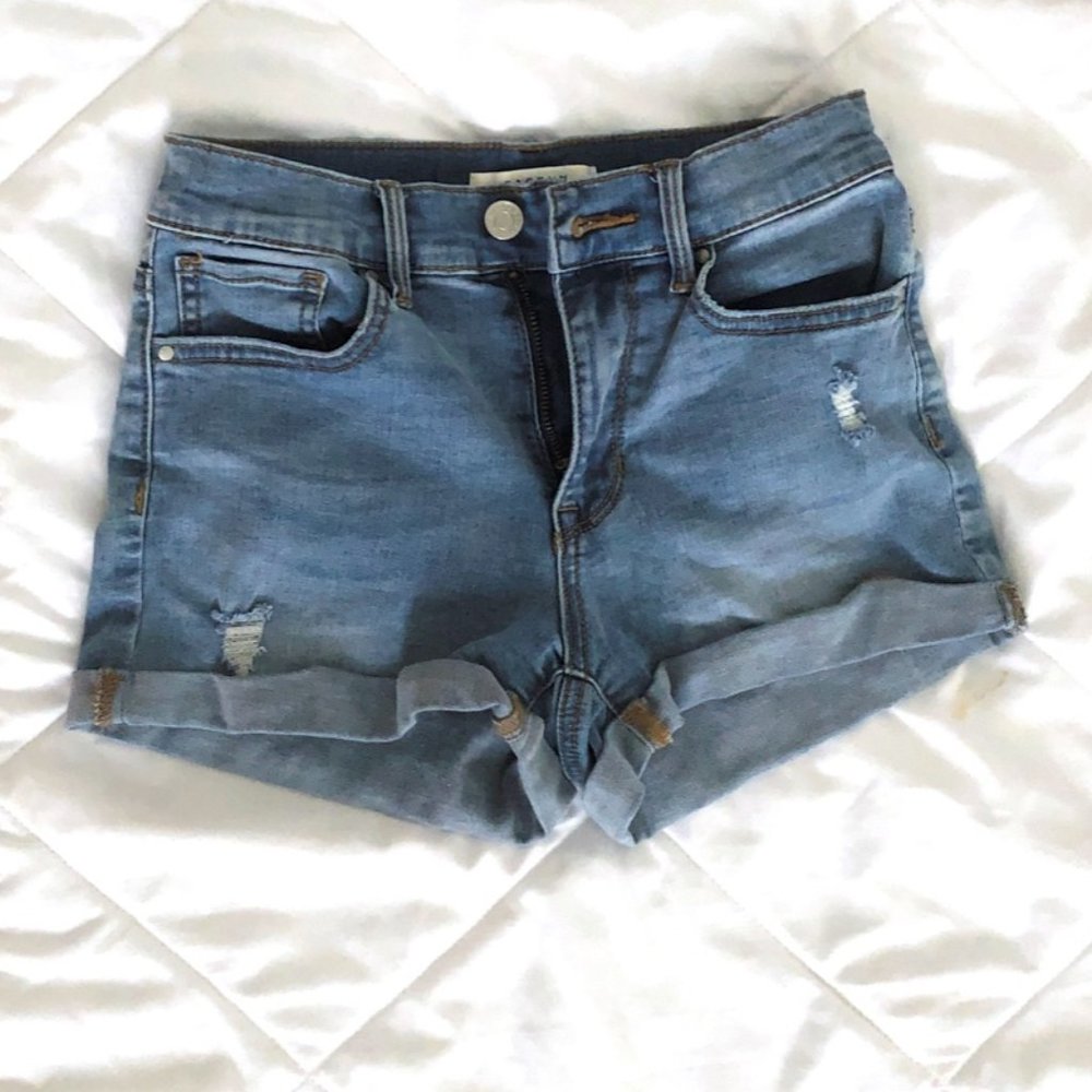 PacSun  Rebecca Blue Denim Shortie Shorts
